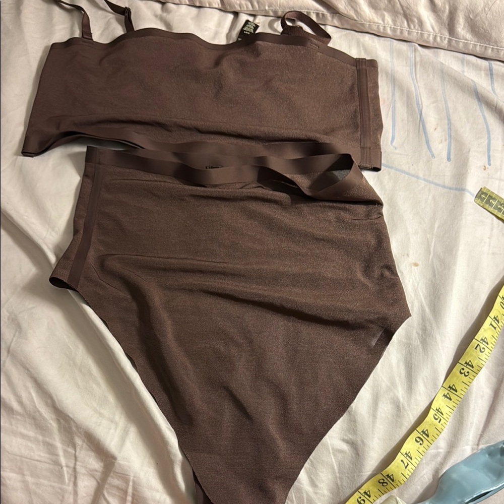 Sophisticated Brown Bandeau Intimates with Stretchy Comfort
